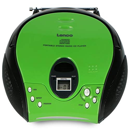 10054 - RRP £56.00 Lenco SCD-24 Portable Stereo Boombox with CD Player & FM Radio   Green/Black
           ... 