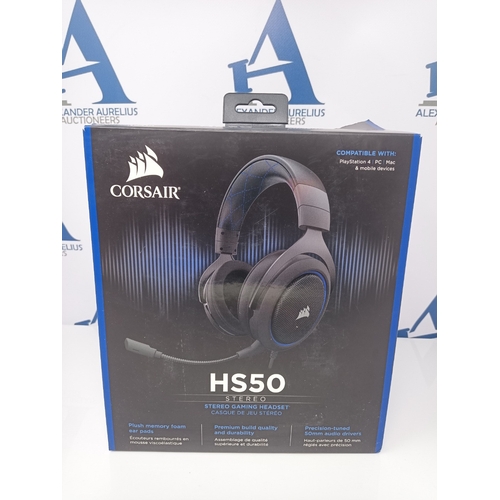 10016 - RRP £62.00 Corsair HS50 Stereo Gaming Headset (Unidirectional Noise Cancelling, Optimised Unidirecti... 