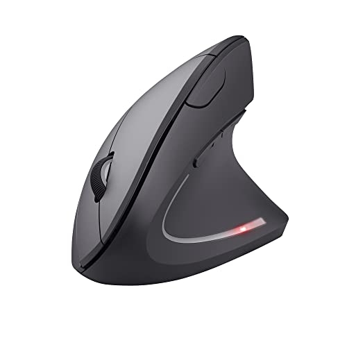 Trust Verto Mouse Verticale Wireless, Mouse Ergonomico senza Filo,  800/1200/1600 DPI, Microricevitor