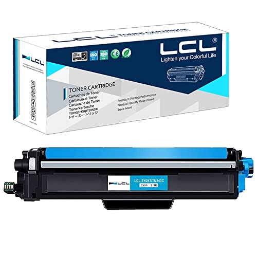 LCL Toner Cartridge TN243 TN247 TN-247 TN247C TN-247C 2300Pages (1 Cyan)  Replacement for Brother HL