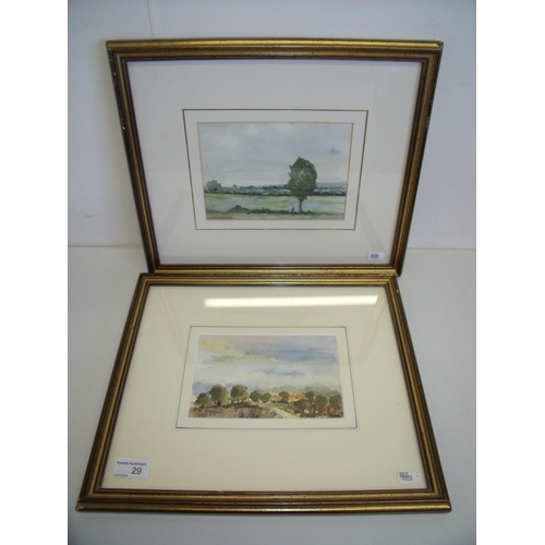 29 - Pair of framed and mounted watercolours, the reverse inscribed 'Cass Houses in Kent' by J Clarke, th... 