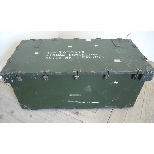 5 - Wooden and metal bound military style signal generator storage box