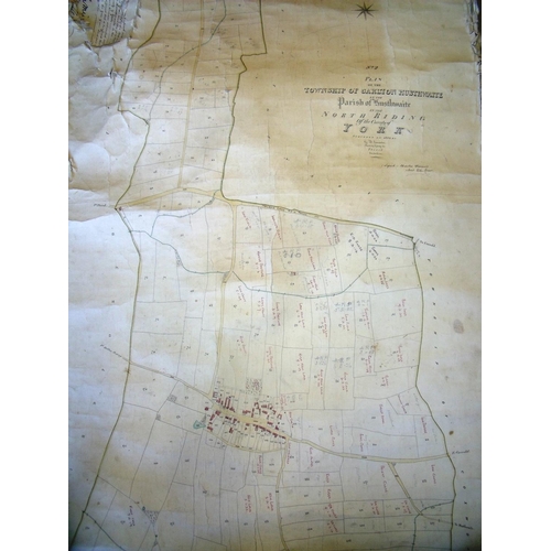 244 - Large white painted metal map case containing various maps and scale plans including township of Cox... 