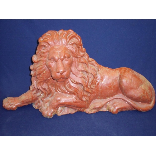 41 - Large heavy cast metal door stop figure in the form of a lion (70cm x 37cm)