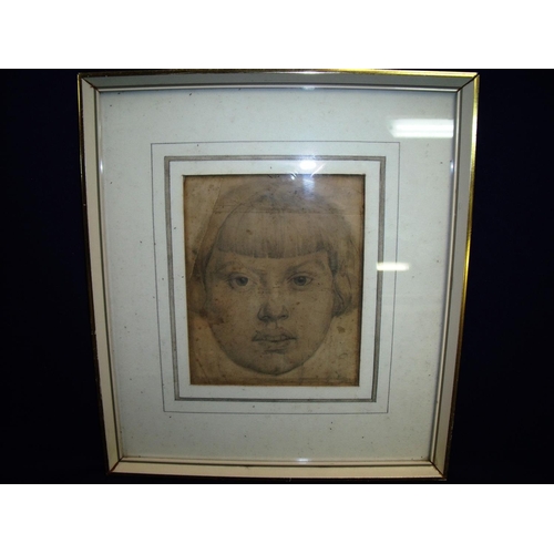 176 - Framed and mounted portrait sketch by Charles Cameron Baillie (27cm x 30cm including frame) (provena... 