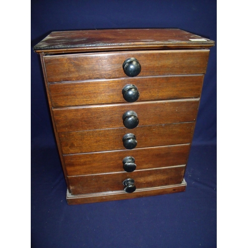 132 - Late Victorian mahogany collectors chest of six drawers containing a collecting a collection of Brit... 