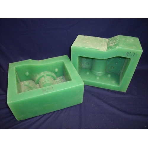 148 - Unusual pair of rubber pottery moulds for a watering can (approx. 26.5cm x 22cm x 12cm)