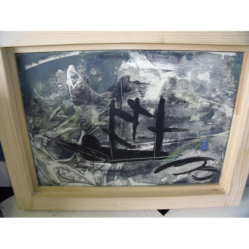 181 - Framed and mounted original George Hainsworth artwork on board 'Boat-Titanic in Storm', the reverse ... 