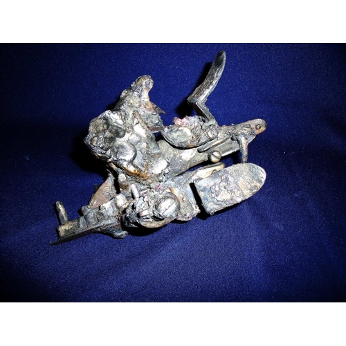20 - Unusual pair of 1740 land pattern flintlock musket locks, fused together from fire damage with trace... 