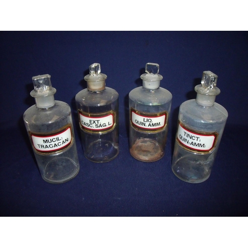 21 - Collection of twenty 19th/20th C chemist/apothecary style medicine jars with glass labels