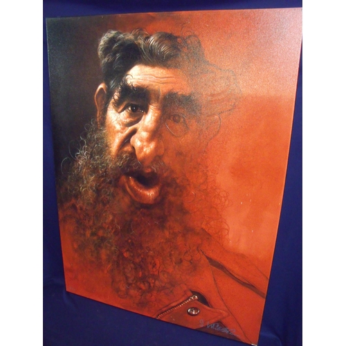 26 - Sebastian Kruger limited edition No 64/99 print on canvas entitled 'Pop', depicting bearded gentlema... 