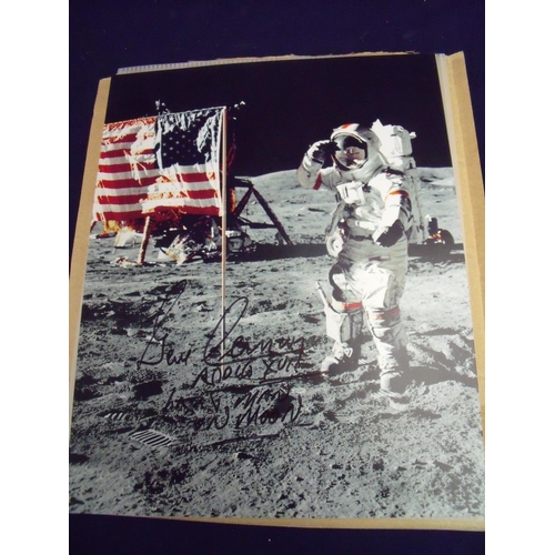 49 - Signed photograph of Gene Cernan, Nasa astronaut (last man to walk on the moon) with certificate of ... 