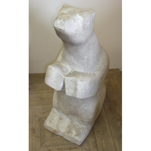 61 - Art Deco Carrara marble figure of a polar bear (height 75cm)