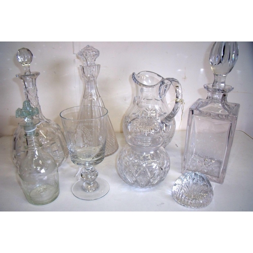 6 - Selection of quality cut and other glassware including decanters, water jugs, dressing table jars, S... 