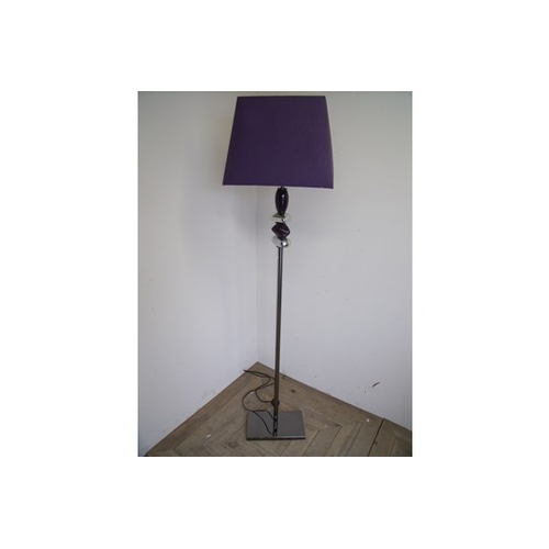 378 - Modern contemporary pebble style brushed steal standard lamp