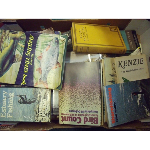 103 - Box containing a large selection of various paper and hardback fishing related books