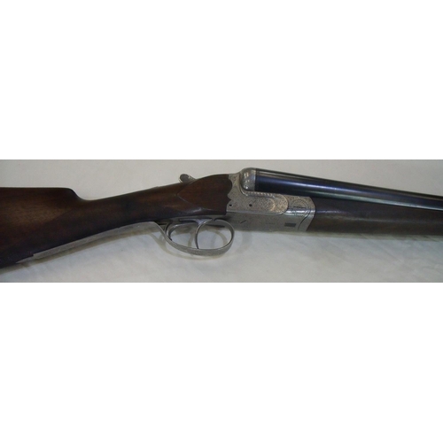 472 - High quality Belgium 12 bore side by side box lock ejector shotgun with 12 1/2 inch barrels with ela... 