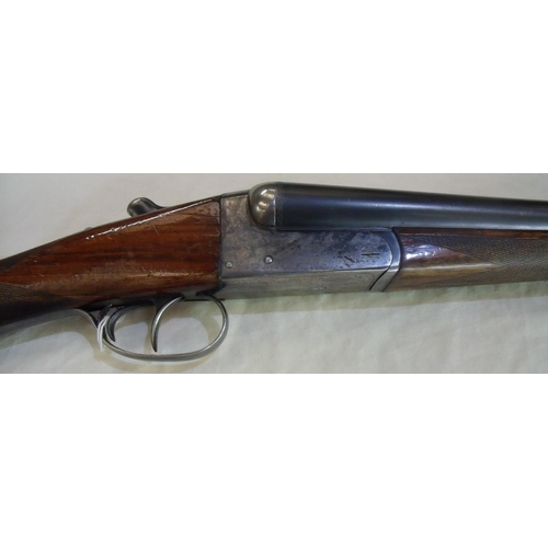 476 - AYA Yeoman 12 bore side by side non ejector shotgun with 28 inch barrels, straight through stock and... 