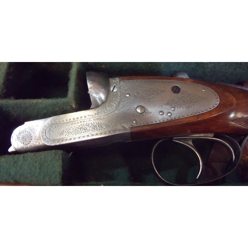 480 - Cased Thomas Bland 12 bore side-lock ejector shotgun with 30 inch sleeved barrels, choke 1/4 & 3/4, ... 