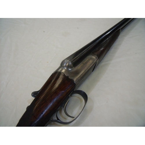 486 - Cased Westley Richards 12 bore droplock side by side ejector shotgun with 28 inch barrels, choke C &... 