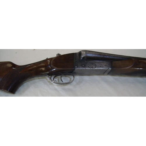 496 - Zabala 10 bore side by side shotgun with 32 inch barrels, serial no 190690 (shotgun certificate requ... 