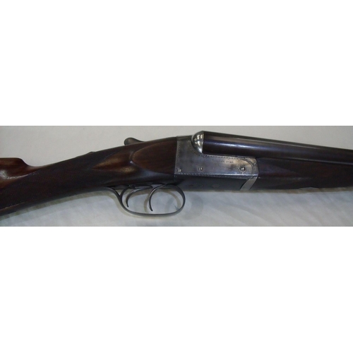 499 - William Ford 16 bore side by side box lock ejector shotgun with 26 inch Damascus barrels, choke 3/4 ... 