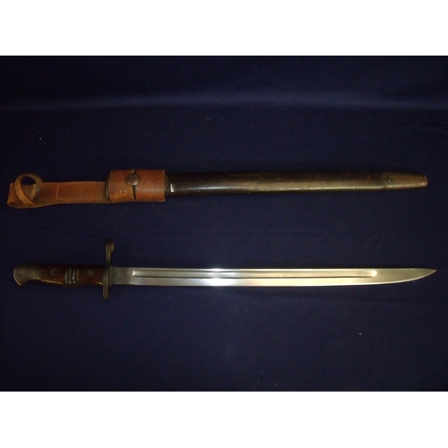 53 - Remington bayonet the blade stamped '1913 5 7 Remington's' with various proof marks and various stam... 
