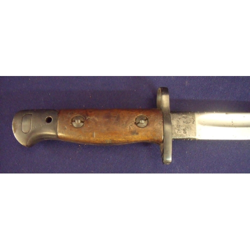 54 - Remington bayonet the blade stamped '1907 Wilkinson' with crowned GR mark and various other stamp ma... 