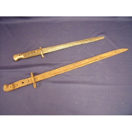 60 - Remington WW1 period bayonet and similar Mauser bayonet both in relic condition