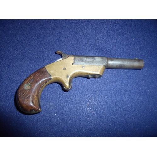 87 - Marlin .30 rimfire derringer single shot pistol circa 1873 with 3 inch first stage octagonal barrel ... 