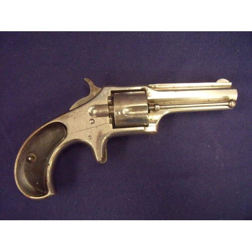 90 - .32 rim-fire Remington 'Smoot' five shot revolver with solid frame, side gate load and eject in nick... 