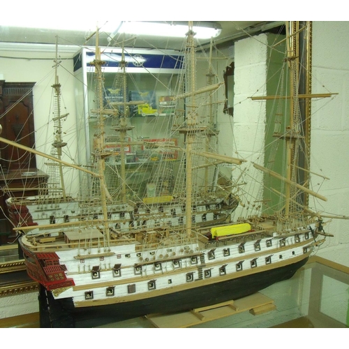 113 - Scale model of a French Napoleonic era naval ship 'Le Superbe' (overall length 84cm)