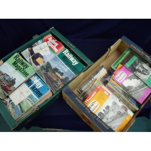 19 - Two boxes of various assorted railway magazines including Railway Magazine, Trains Illustrated etc