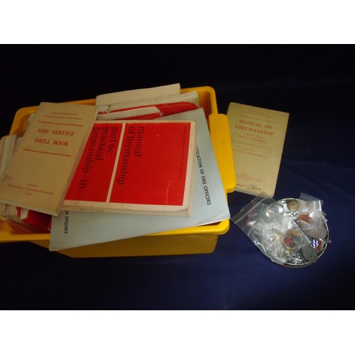 35 - Selection of various fire service booklets, manuals, various enamel and other badges etc