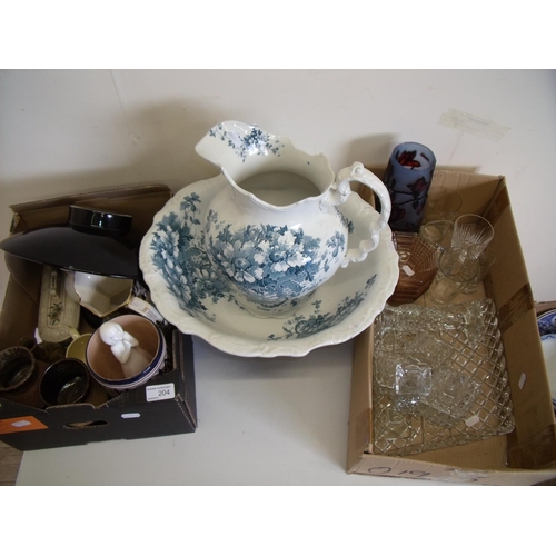 53 - Selection of various Victorian and later ceramics and Studio ware in one box including a Iznik style... 