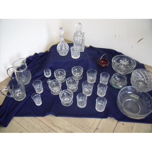 3 - Two boxes of various assorted glassware including decanter, tumblers etc