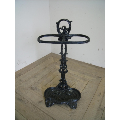 32 - Painted cast metal Art Nouveau style stick stand (56cm high)