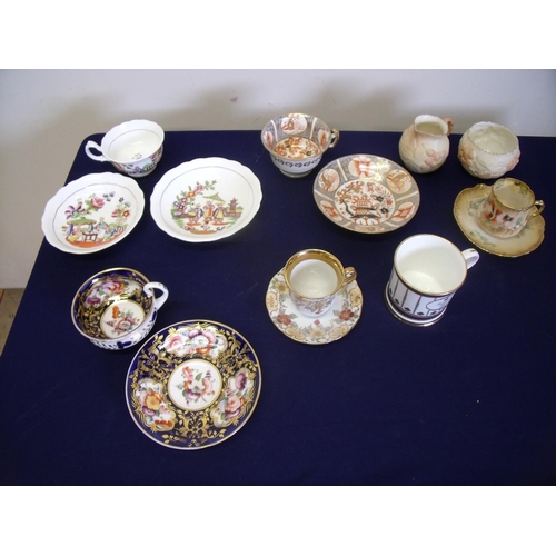 5 - Selection of various Victorian and later cups and saucers, Worcester cream jug and bowl etc
