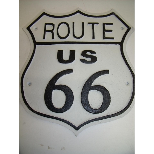 79 - Cast metal Route 66 plaque