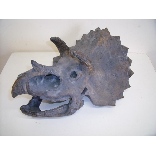 173 - Composite figure of a wall mounted Triceratops dinosaur skull
