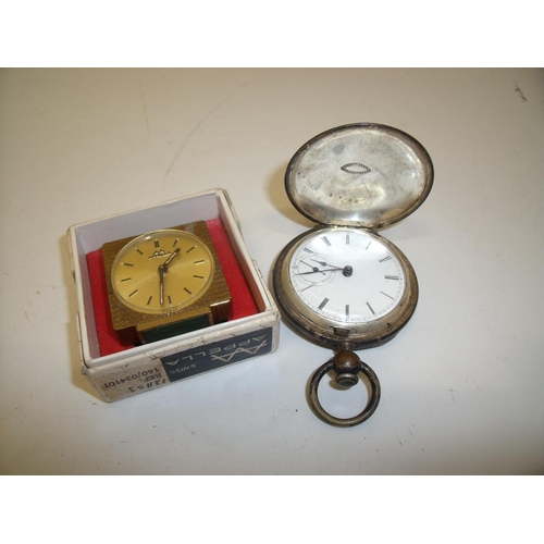 46 - Large Full Hunter pocket watch by the metropolitan Watch Co No. 607-35 and a cased Appella travellin... 