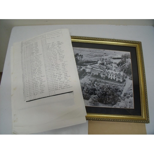 52 - Selection of paperwork and research material relating to Keldy Castle Estate with associated framed ... 