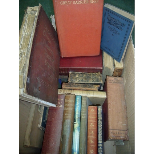 102 - 19th C bible, motorboat manuals, various books and novels including 'Everybody Family Doctor', 'Famo... 