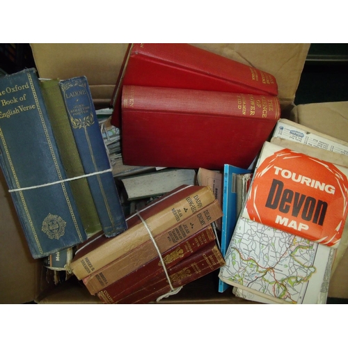 103 - Selection of various assorted books including novels, dictionaries, a large selection of OS type map... 