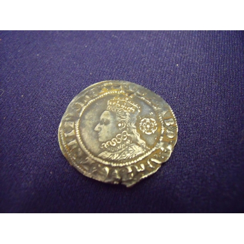 120 - Hammered Elizabeth I coin, the reverse with crowned head & Tudor Rose, the other side with Royal Coa... 