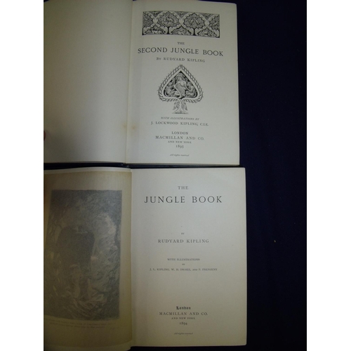 74 - Rudyard Kipling 1st Editions 'The Jungle Book' and 'The Second Jungle Book' with illustrations by J ... 