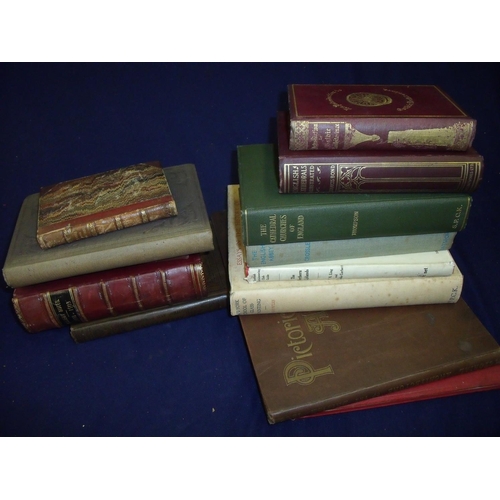 76 - Collection of 19th C and later books on art, architecture etc. including half leather bound volume '... 