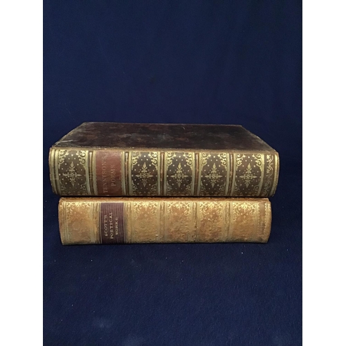 10 - Four leather bound poetical worker including 'Robert Browning's Poetical Works' in two volumes Londo... 