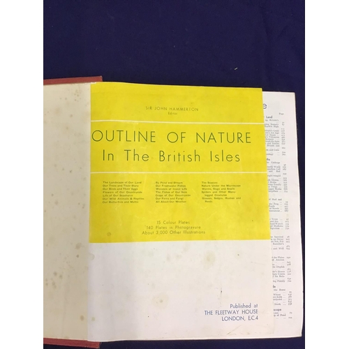 16 - Collection of country house library wildlife books including 'Outline of Nature in the British Isles... 