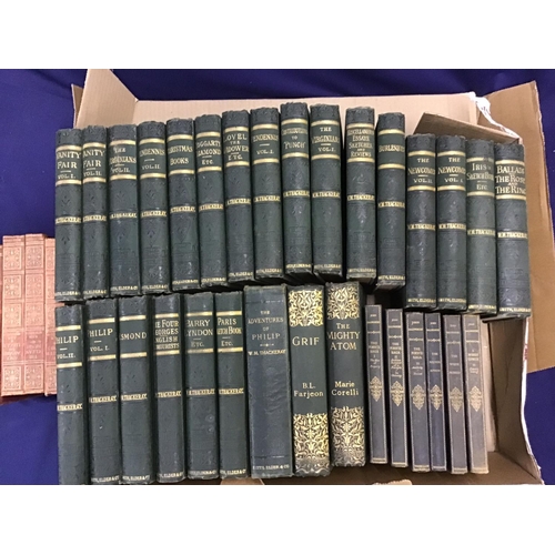 20 - Large selection of novels from a country house library including 'The Works' by William Thackeray in... 